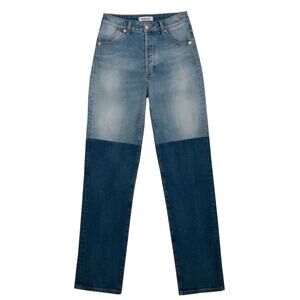 NWT ROLLAS Womens BRENT SPLICE OG STRAIGHT DENIM JEANS Sz 25 90s Boho MSRP $169